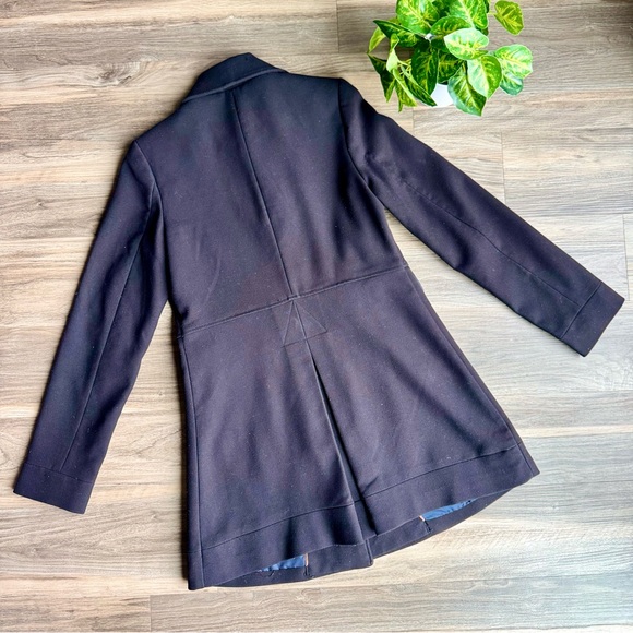 H&M Size 6 Tailored Double Breasted Wool Blend Coat‎ Black - Picture 12 of 14